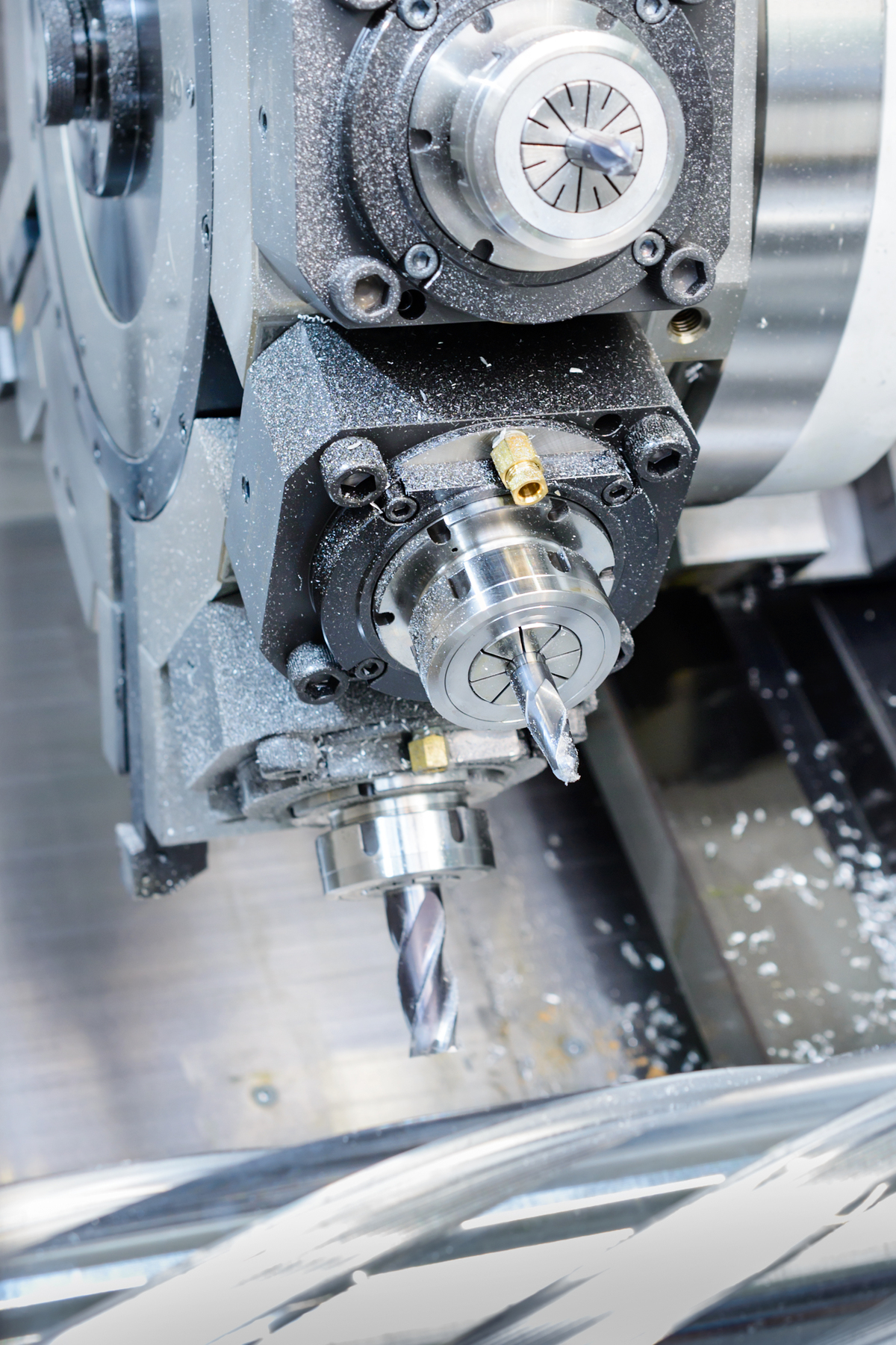 cnc milling machine during operation.